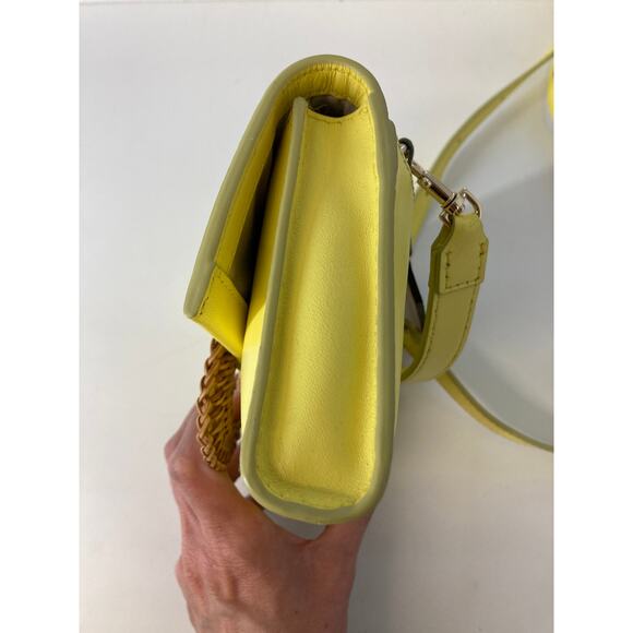 VINCE CAMUTO NWT SMALL YELLOW LEATHER CROSSBODY BAG (ASIS) - Picture 6 of 16